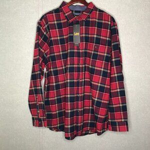 NWT Lee Bulls Red Flannel Checkered Shirt